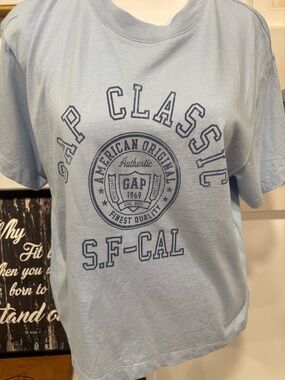 GAP Light Blue Logo Cotton Tee